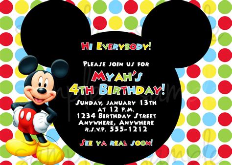 Mickey Mouse DIY Invitations