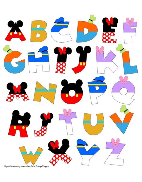 Mickey Mouse Printable Letters