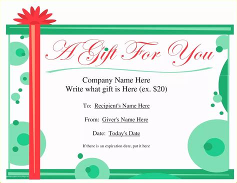 Microsoft Gift Certificate Template Download