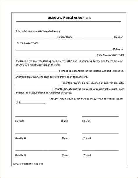 Microsoft Office Rental Agreement Document