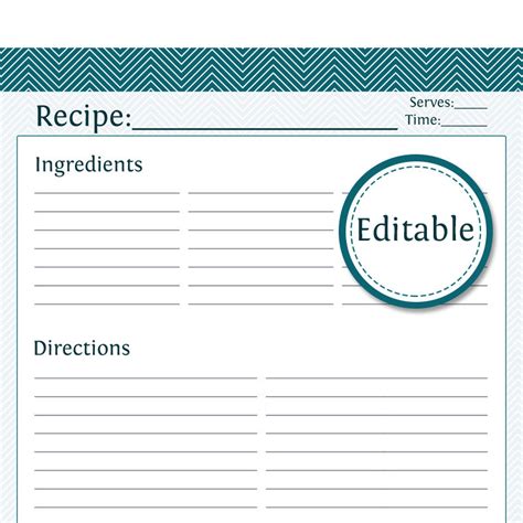 Microsoft Word Recipe Template