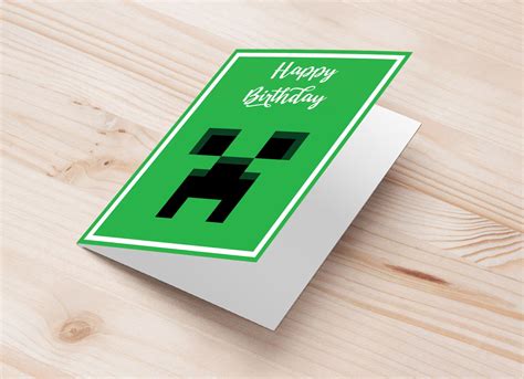 Minecraft Birthday Card Templates