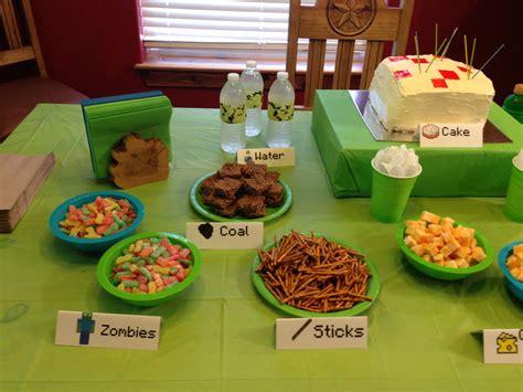 Minecraft Birthday Party Food