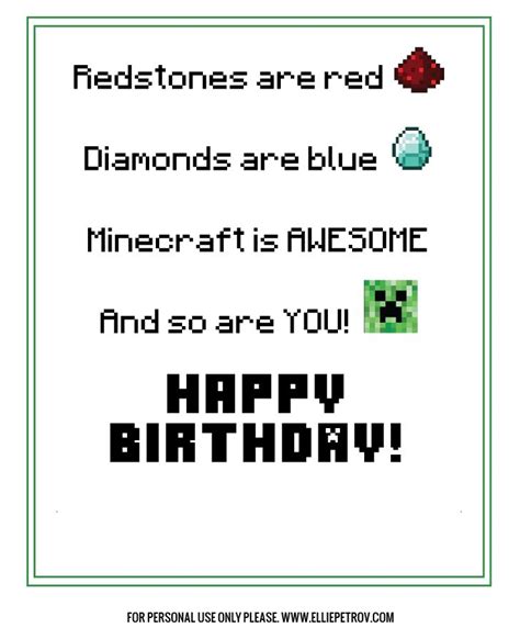 Minecraft Birthday Wishes