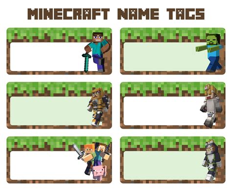 Minecraft Label Designs