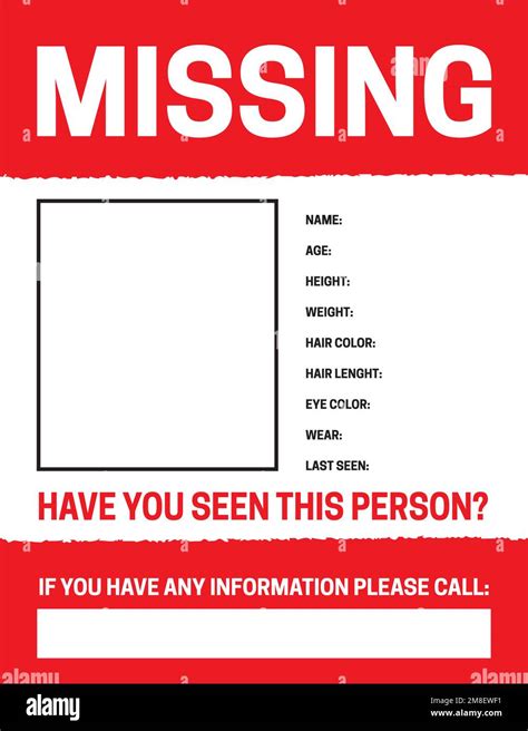 Missing Person Poster Template