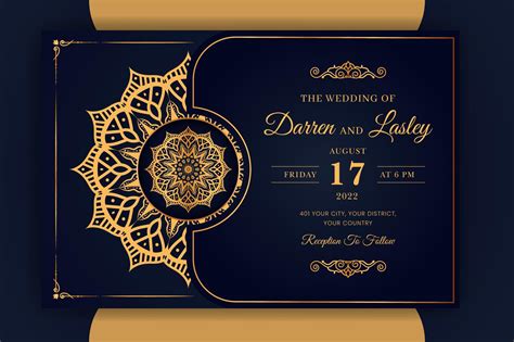 Modern Arabic Wedding Invitation Template Design