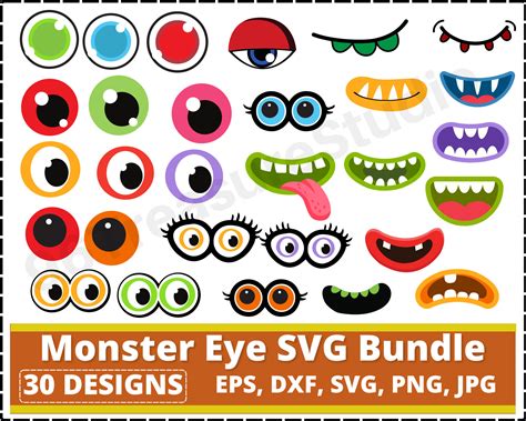 Monster Eyes and Mouth Templates in Art and Design