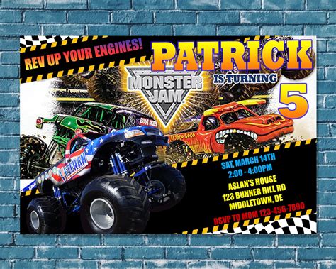 Monster Jam Invitation Cards