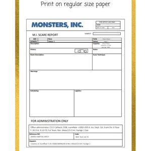 Monsters Inc Scare Report Template