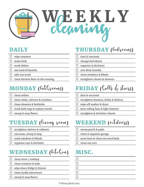 Monthly Cleaning Tasks