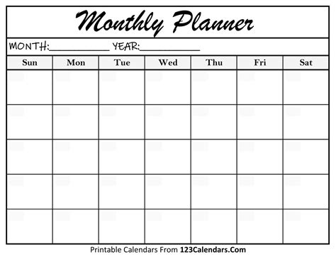 Monthly Planner Templates