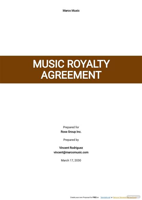 Music Royalty Contract Template