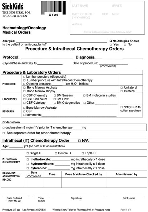 NCCN Chemotherapy Order Templates