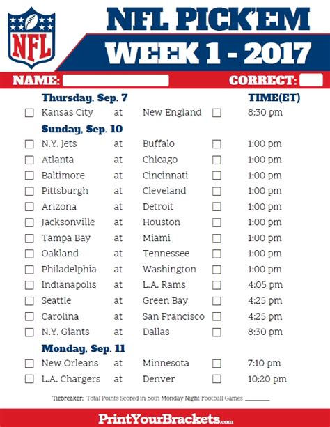 NFL Week 5 Schedule Image 1