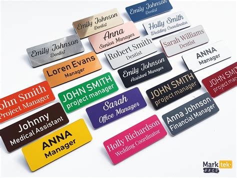 Description of Name Tag Materials