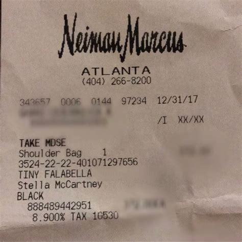 Neiman Marcus Receipt Template Example