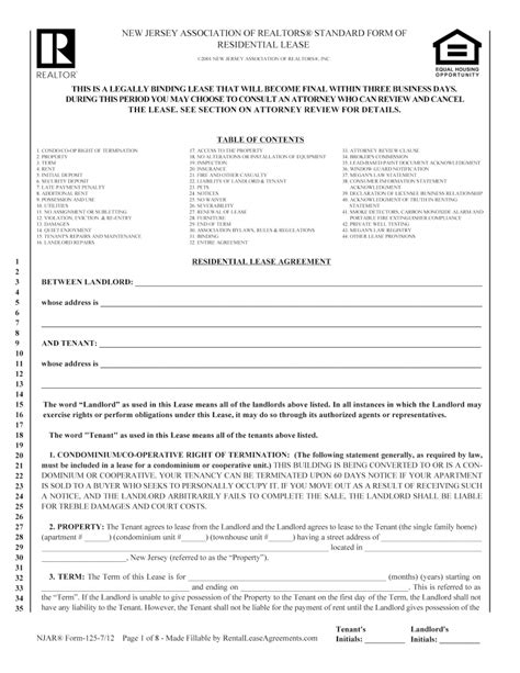 New Jersey Lease Laws