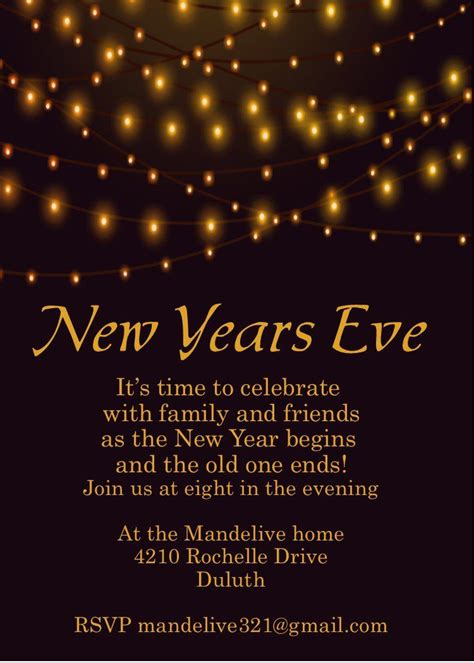 New Year Eve Invitation Wording