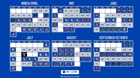 New York Mets Schedule Formats