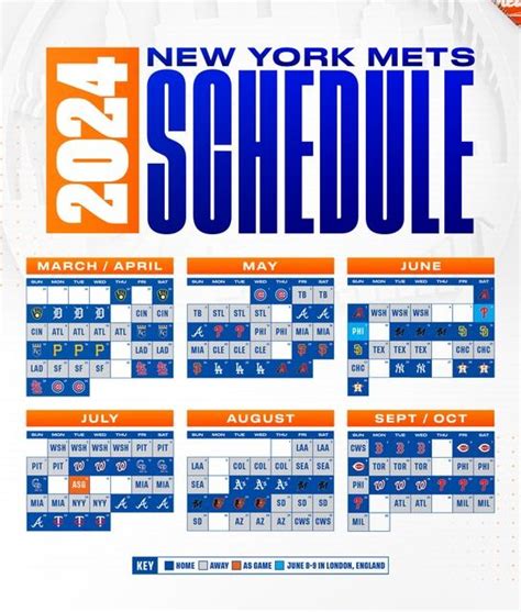 New York Mets Schedule Templates