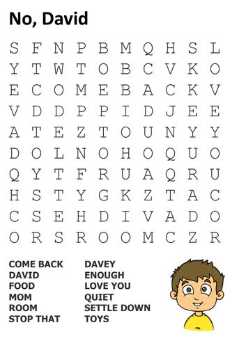 No David Word Searches