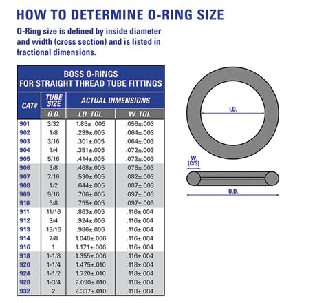 O-Ring Size Chart Guide