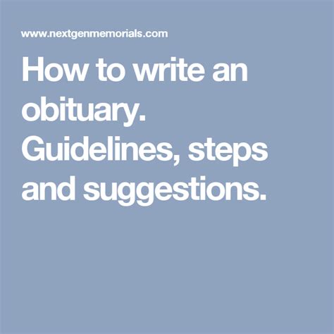 Guidelines for Obituaries