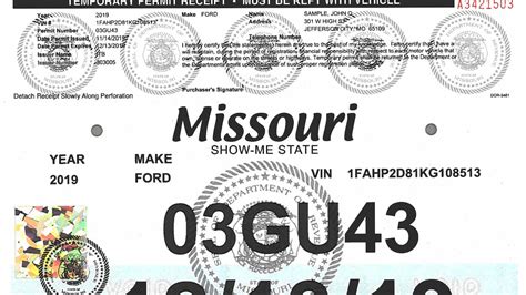 Obtaining Missouri Temp Tag