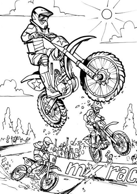 Off-road motorcycle coloring page