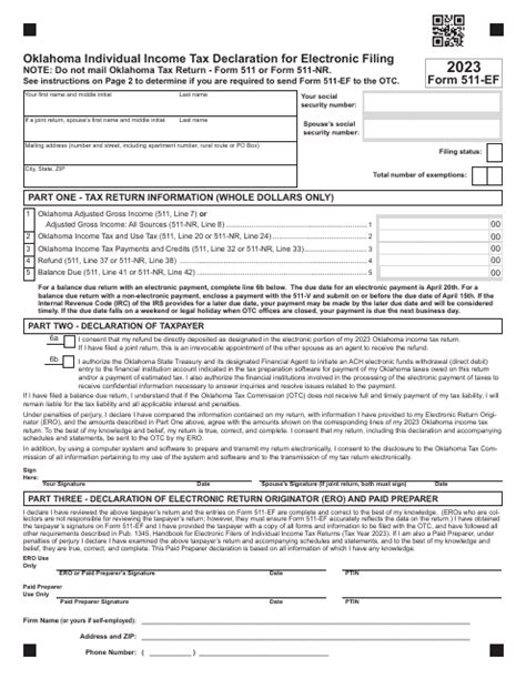 Oklahoma Tax Form 511 Benefits