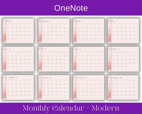 Example of OneNote Yearly Planner