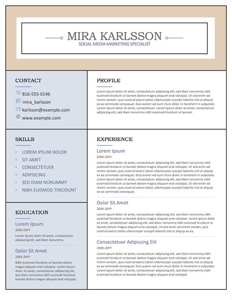 OpenOffice Writer Resume Template