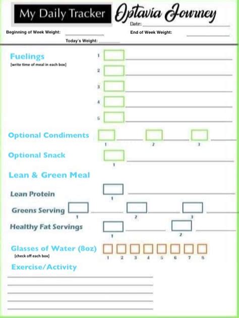 Optavia Tracking Sheets Introduction