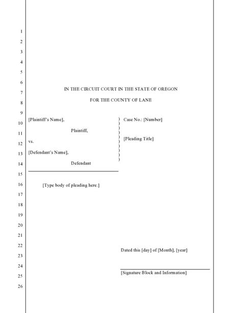 Oregon Pleading Form