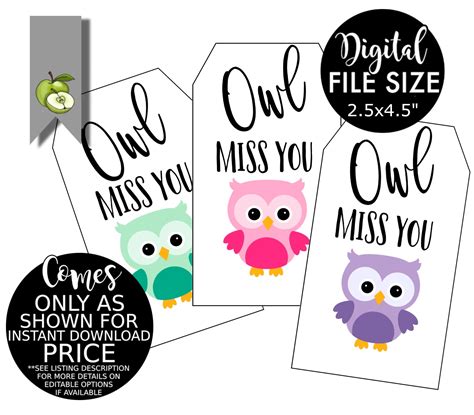 Owl Miss You Stickers