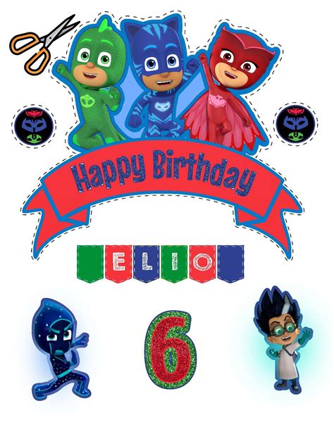 PJ Masks Cake Topper Crafts