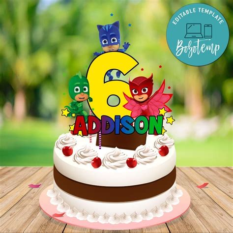 PJ Masks Cake Toppers Designs