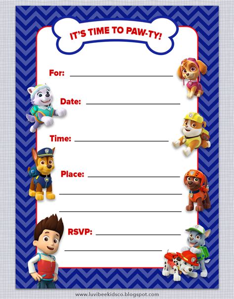 Paw Patrol Birthday Invitations Printable