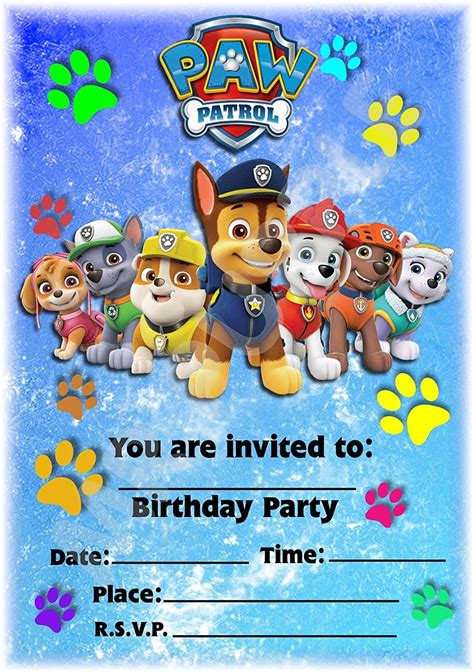 Paw Patrol Birthday Invitations Printable