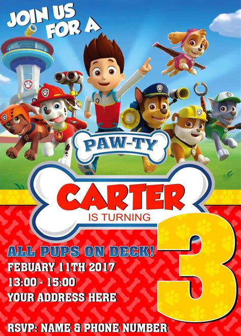 Paw Patrol Invitation Example 3