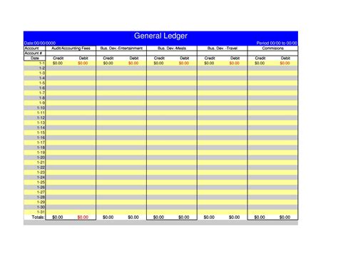 Personal Finance Ledger Template