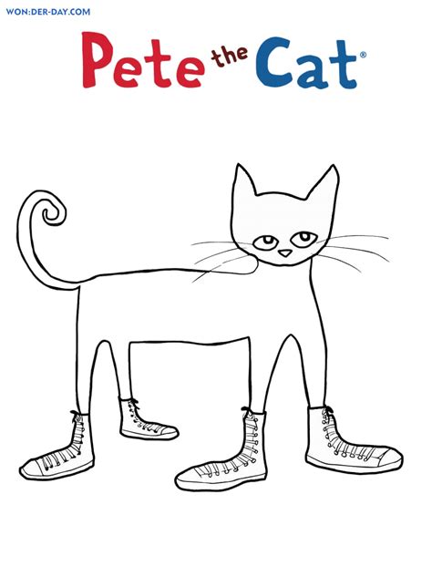 Pete the Cat White Shoes Coloring Pages