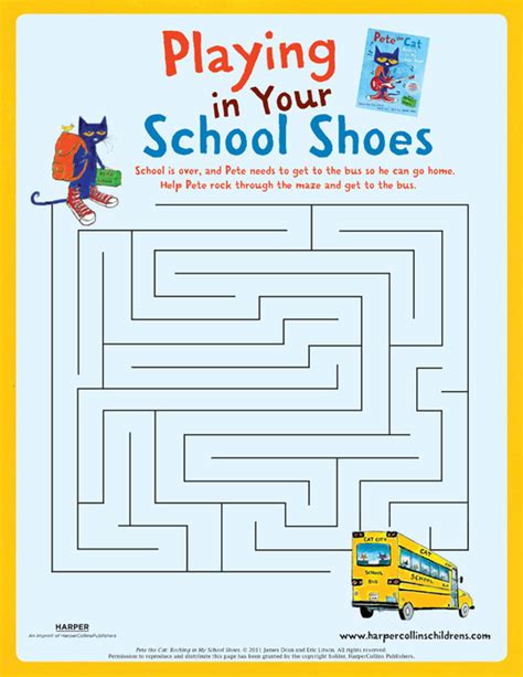 Pete the Cat White Shoes Mazes