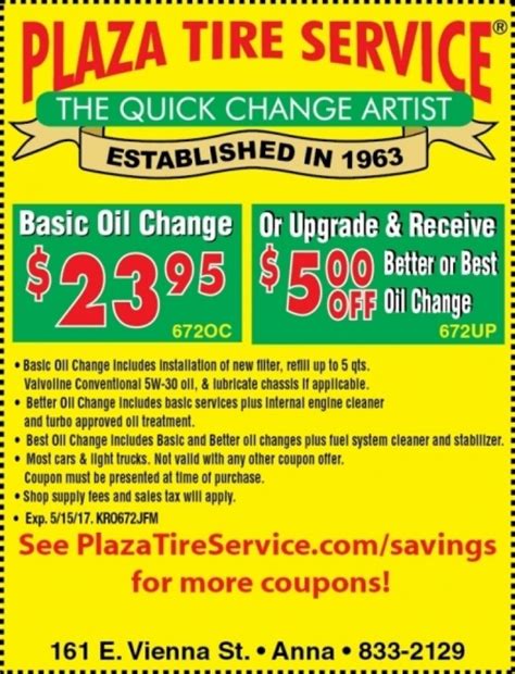 Plaza Tire Coupons Benefits