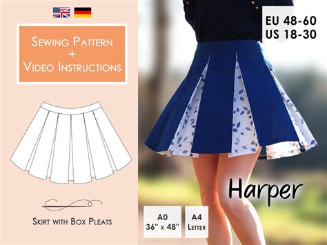 Pleated skirt template