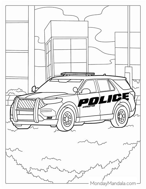 Police Car Coloring Pages for Kids