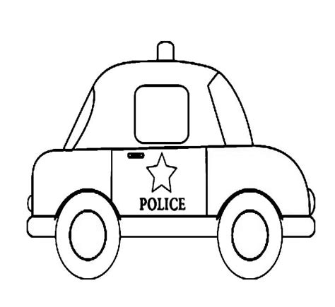 Police Car Coloring Pages for Beginners