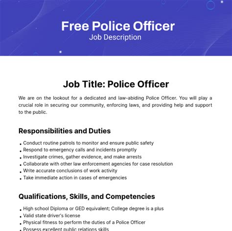 Police Job Description