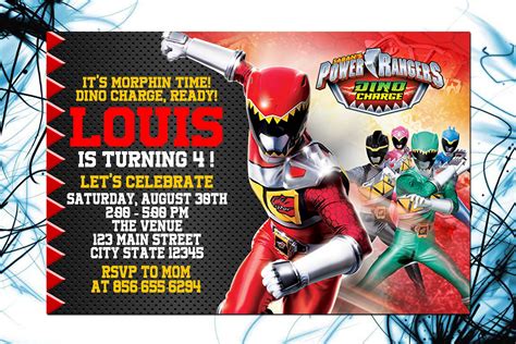 Power Ranger Invitations Design